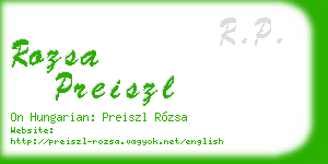 rozsa preiszl business card